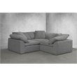 Sunset Trading Puff 3-Piece L-Shaped Fabric Slipcover Sectional in Gray