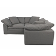 Sunset Trading Puff 3-Piece L-Shaped Fabric Slipcover Sectional in Gray
