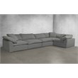 Sunset Trading Puff 5-Piece Fabric Slipcover Sectional Sofa in Gray