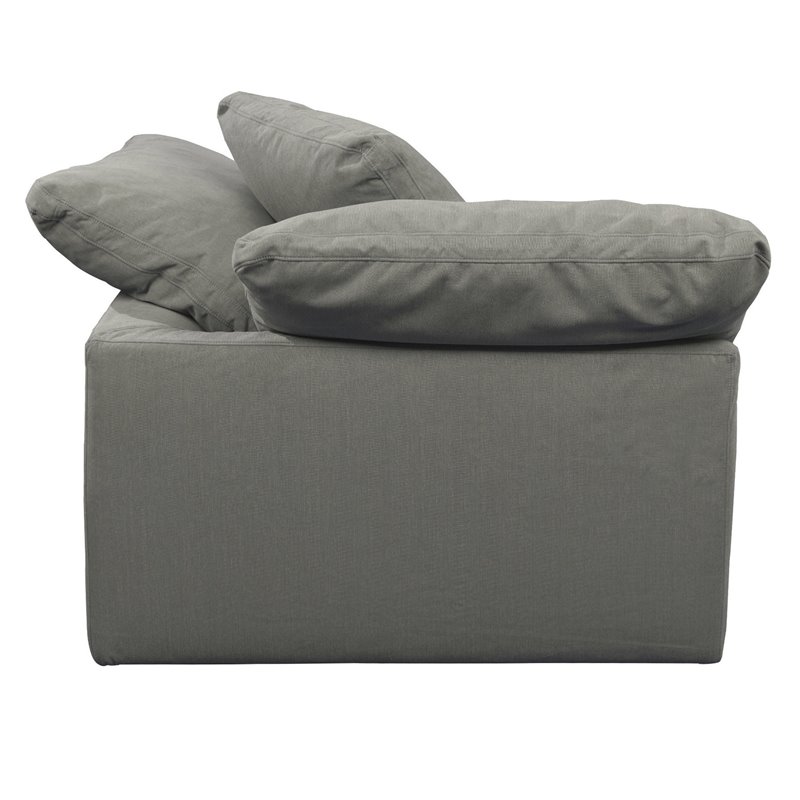 Sunset Trading Puff 5-Piece Fabric Slipcover Sectional Sofa in Gray