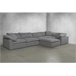 Sunset Trading Puff 6-Piece L-Shaped Fabric Slipcover Sectional in Gray