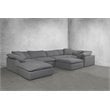 Sunset Trading Puff 7-Piece Fabric Slipcovered Modular Sectional in Gray