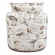 Sunset Trading Birdscript Rolled Arms/Nailhead Trim Fabric Swivel Chair in Cream