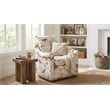 Sunset Trading Birdscript Rolled Arms/Nailhead Trim Fabric Swivel Chair in Cream
