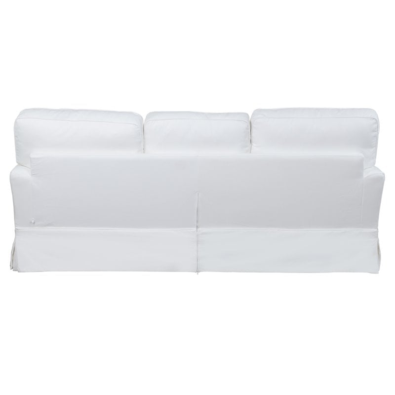 Sunset Trading Ariana Contemporary Fabric Slipcovered Sofa in White