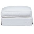 Sunset Trading Ariana Contemporary Fabric Slipcovered Ottoman in White