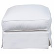 Sunset Trading Ariana Contemporary Fabric Slipcovered Ottoman in White