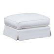 Sunset Trading Ariana Contemporary Fabric Slipcovered Ottoman in White