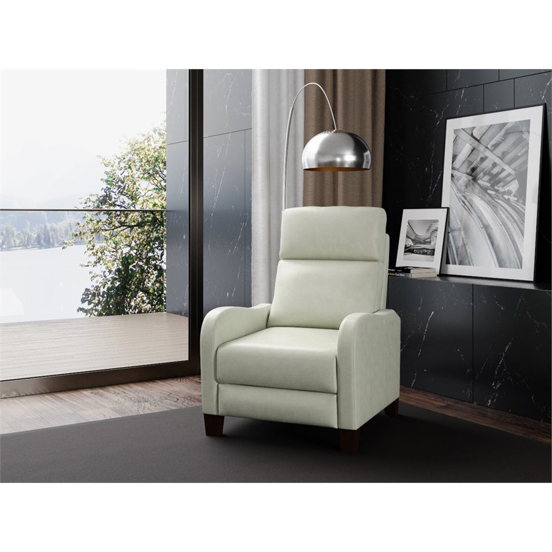 Sunset Trading Dana Pushback Traditional Leather Recliner in White