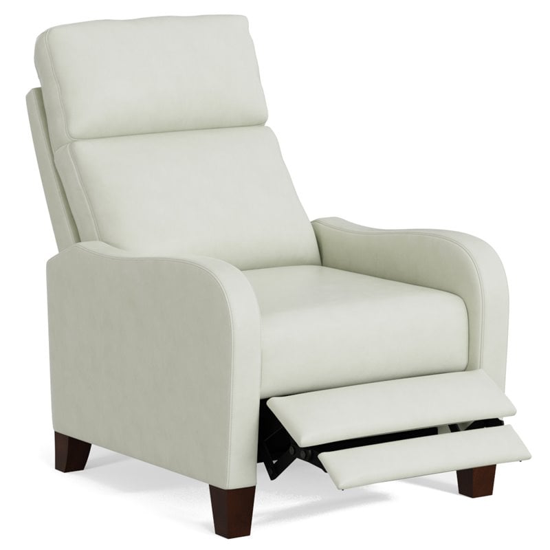 Sunset Trading Dana Pushback Traditional Leather Recliner in White