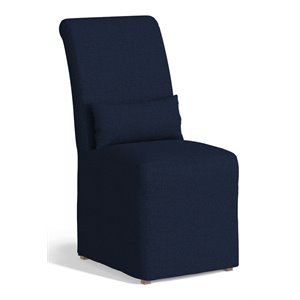 Sunset Trading Newport 20&quot Fabric Slipcovered Dining Chair in Navy Blue