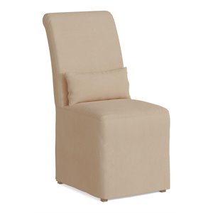 Sunset Trading Newport 20&quot Fabric Slipcovered Dining Chair in Tan