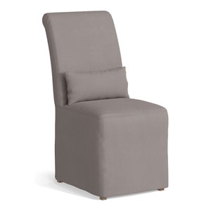 Sunset Trading Newport 20&quot Fabric Slipcovered Dining Chair in Gray