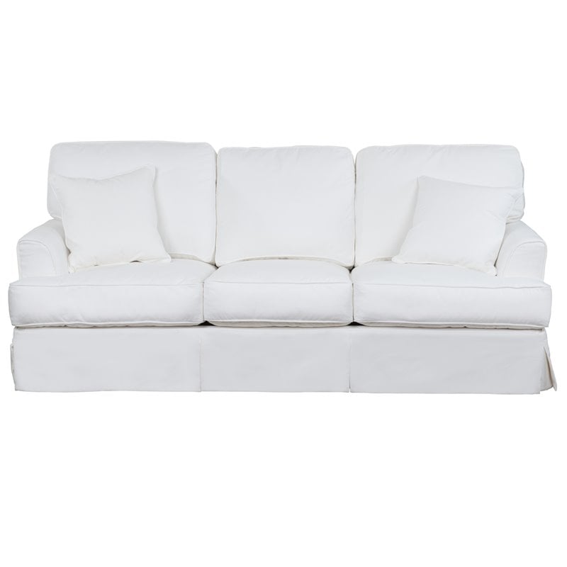 Sunset Trading Ariana Stain Resistant Fabric Slipcovered Sleeper Sofa in White