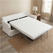 Sunset Trading Ariana Stain Resistant Fabric Slipcovered Sleeper Sofa in White