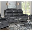 Sunset Trading Luxe Leather Reclining Sofa with Power Headrest in Gray