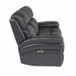 Sunset Trading Luxe Leather Reclining Sofa with Power Headrest in Gray