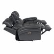 Sunset Trading Luxe Leather Reclining Sofa with Power Headrest in Gray