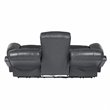 Sunset Trading Luxe Leather Reclining Sofa with Power Headrest in Gray