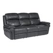 Sunset Trading Luxe Leather Reclining Sofa with Power Headrest in Gray
