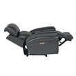 Sunset Trading Luxe Leather Reclining Chair with Power Headrest in Gray