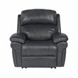 Sunset Trading Luxe Leather Reclining Chair with Power Headrest in Gray