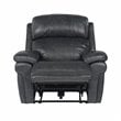 Sunset Trading Luxe Leather Reclining Chair with Power Headrest in Gray