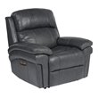 Sunset Trading Luxe Leather Reclining Chair with Power Headrest in Gray