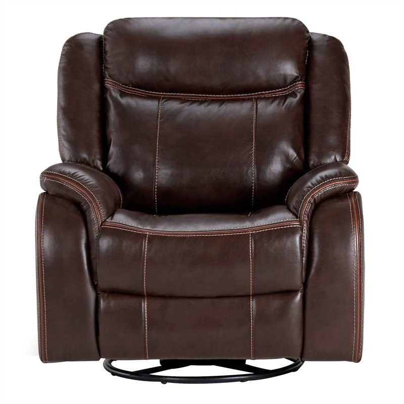 Sunset Trading Avant 3-Piece Faux Leather Reclining Living Room Set in Brown