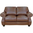 Sunset Trading Charleston 3-Piece Top-Grain Leather Living Room Set in Chestnut