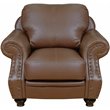 Sunset Trading Charleston 3-Piece Top-Grain Leather Living Room Set in Chestnut