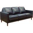 Sunset Trading Prelude 3-Piece Top-Grain Leather Living Room Set in Black