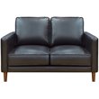Sunset Trading Prelude 3-Piece Top-Grain Leather Living Room Set in Black