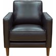 Sunset Trading Prelude 3-Piece Top-Grain Leather Living Room Set in Black