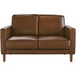 Sunset Trading Prelude 3-Piece Top-Grain Leather Living Room Set in Chestnut