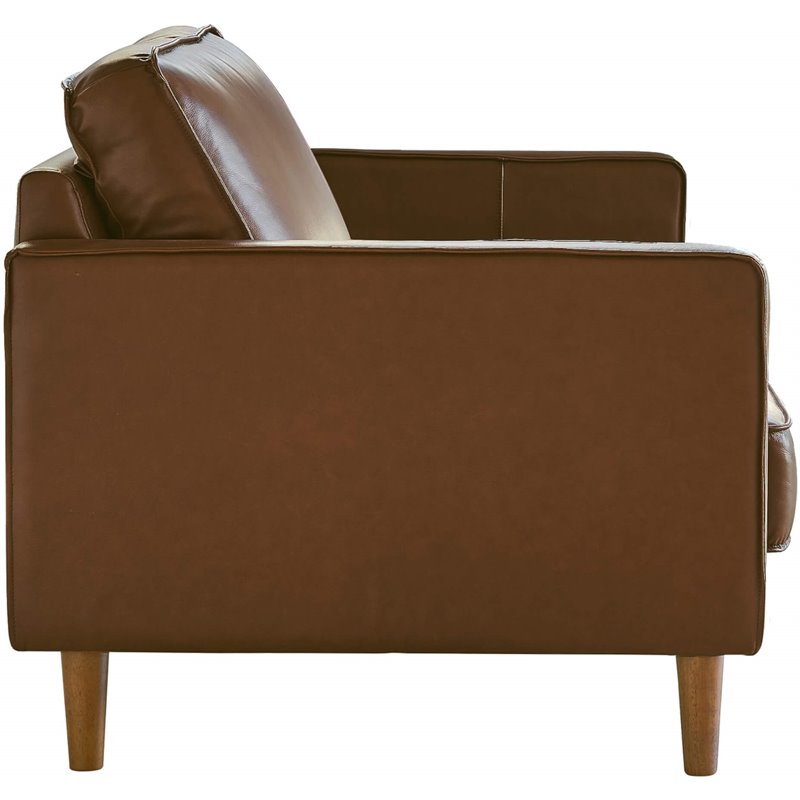 Sunset Trading Prelude 3-Piece Top-Grain Leather Living Room Set in Chestnut