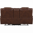 Sunset Trading Diamond Power Faux Leather Dual Reclining Loveseat in Brown