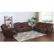 Sunset Trading Diamond Power Faux Leather Dual Reclining Loveseat in Brown