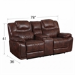 Sunset Trading Diamond Power Faux Leather Dual Reclining Loveseat in Brown