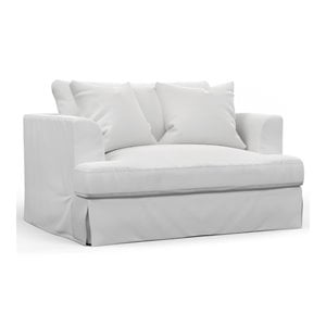 Sunset Trading Newport 52&quot Fabric Slipcovered Chair and A Half in White