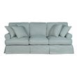 Sunset Trading Horizon 4-Piece Fabric Slipcovered Living Room Set in Blue