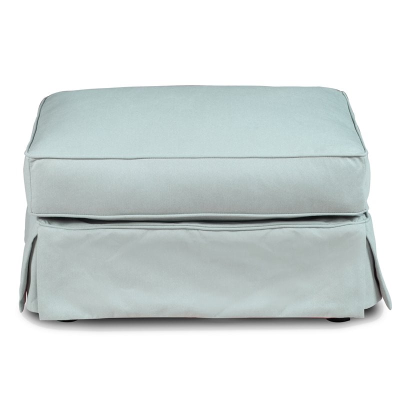 Sunset Trading Horizon 4-Piece Fabric Slipcovered Living Room Set in Blue