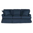 Sunset Trading Horizon 4-Piece Fabric Slipcovered Living Room Set in Navy