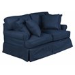Sunset Trading Horizon 4-Piece Fabric Slipcovered Living Room Set in Navy