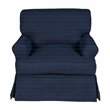 Sunset Trading Horizon 4-Piece Fabric Slipcovered Living Room Set in Navy