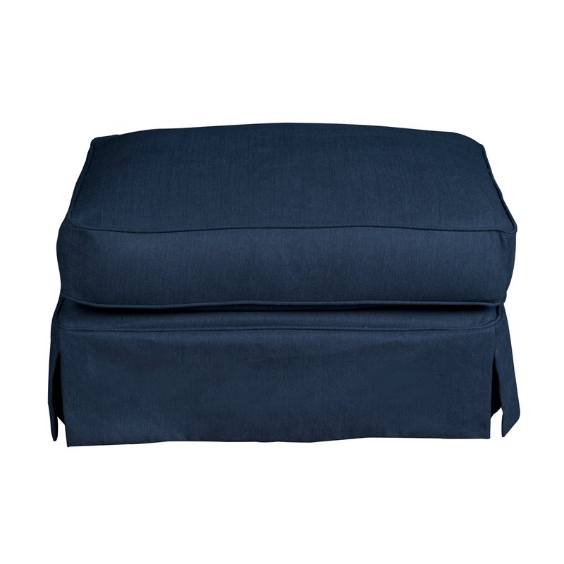 Sunset Trading Horizon 4-Piece Fabric Slipcovered Living Room Set in Navy