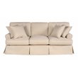 Sunset Trading Horizon 4-Piece Fabric Slipcovered Living Room Set in Beige