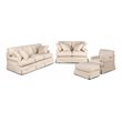 Sunset Trading Horizon 4-Piece Fabric Slipcovered Living Room Set in Beige