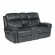 Sunset Trading Luxe 3-Piece Leather Reclining Living Room Set in Gray