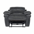 Sunset Trading Luxe 3-Piece Leather Reclining Living Room Set in Gray